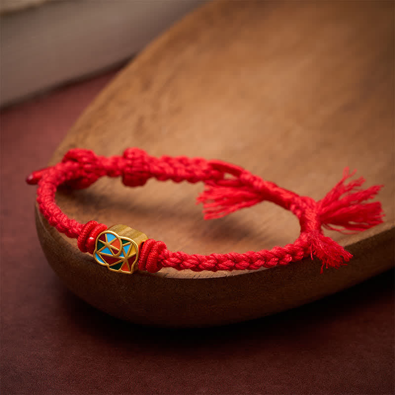 Buddha Stones Olifantenarmband met rode koord en verstelbare Tibet- Armband - image 1