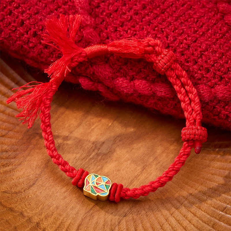 Buddha Stones Olifantenarmband met rode koord en verstelbare Tibet- Armband - image 2