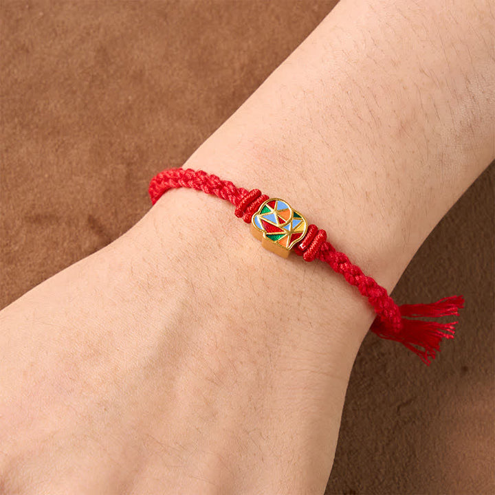 Buddha Stones Olifantenarmband met rode koord en verstelbare Tibet- Armband - image 3