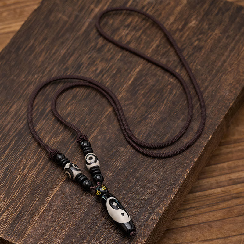 Buddha Stones Zwarte onyx Yin Yang Harmonie Ketting - image 1