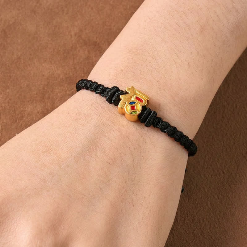 Buddha Stones Verstelbare Armband met rood koord en Fu-karakter - image 12