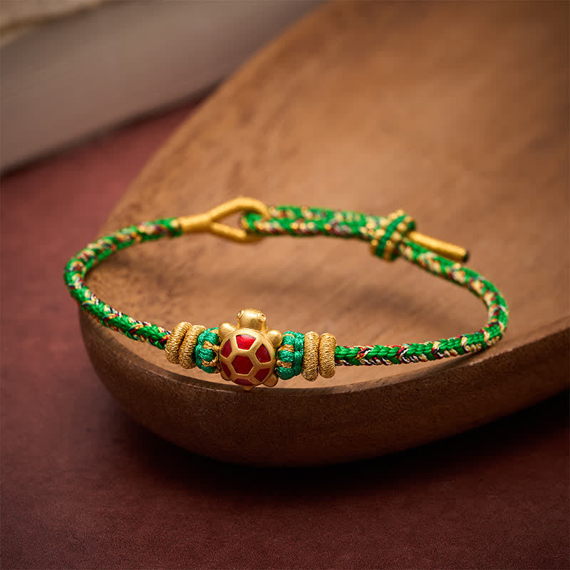 Buddha Stones Vijfkleurige handgeweven Armband ter bescherming van een schildpad, verstelbaar - image 2