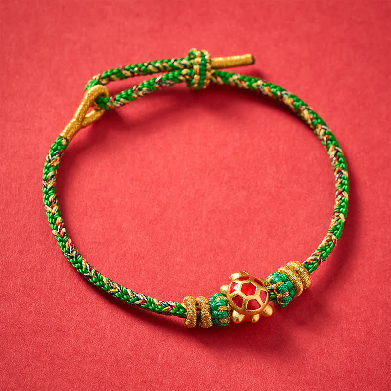 Buddha Stones Vijfkleurige handgeweven Armband ter bescherming van een schildpad, verstelbaar - image 4