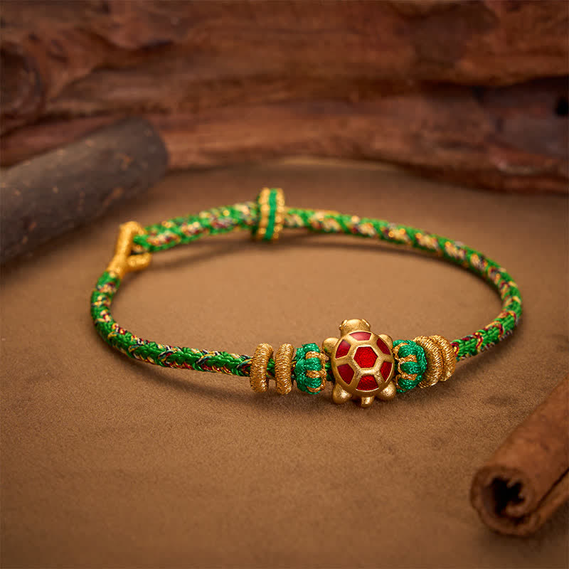 Buddha Stones Vijfkleurige handgeweven Armband ter bescherming van een schildpad, verstelbaar - image 1