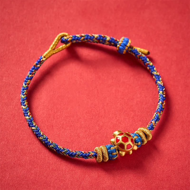 Buddha Stones Vijfkleurige handgeweven Armband ter bescherming van een schildpad, verstelbaar - image 13