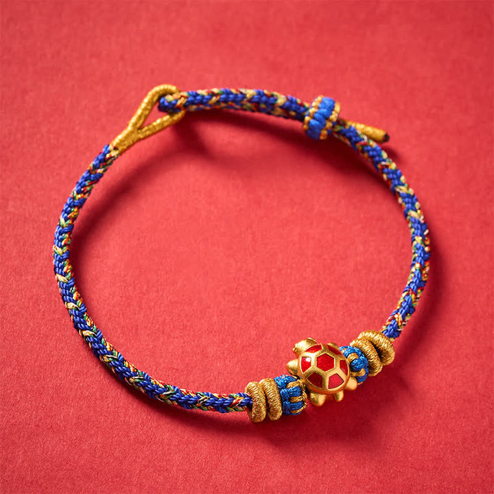 Buddha Stones Vijfkleurige handgeweven Armband ter bescherming van een schildpad, verstelbaar - image 13