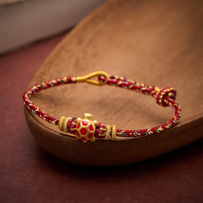 Buddha Stones Vijfkleurige handgeweven Armband ter bescherming van een schildpad, verstelbaar - image 16