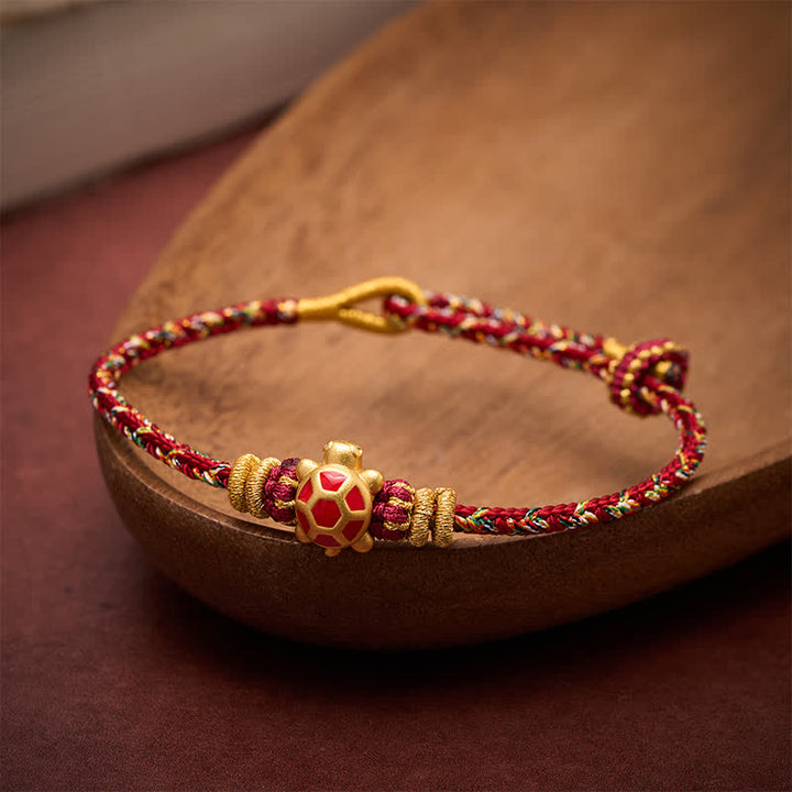 Buddha Stones Vijfkleurige handgeweven Armband ter bescherming van een schildpad, verstelbaar - image 16
