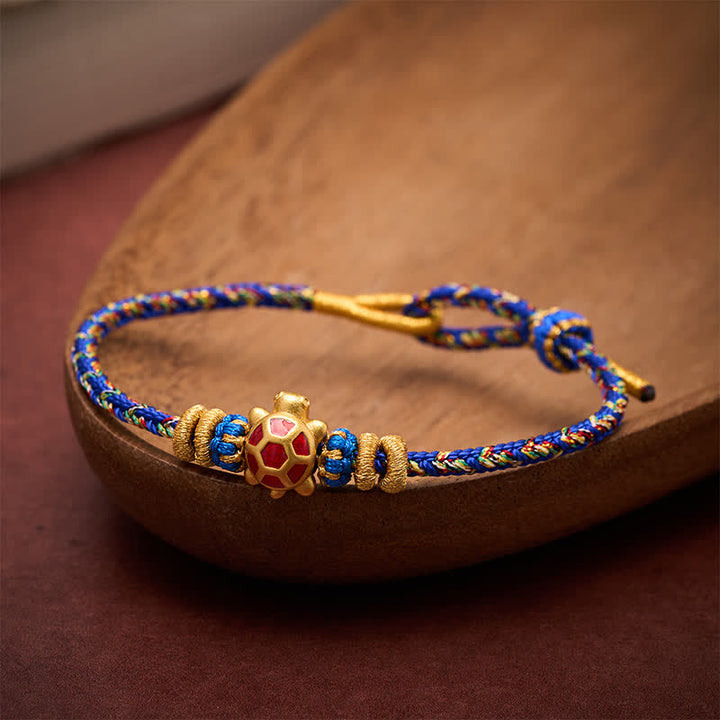Buddha Stones Vijfkleurige handgeweven Armband ter bescherming van een schildpad, verstelbaar - image 11