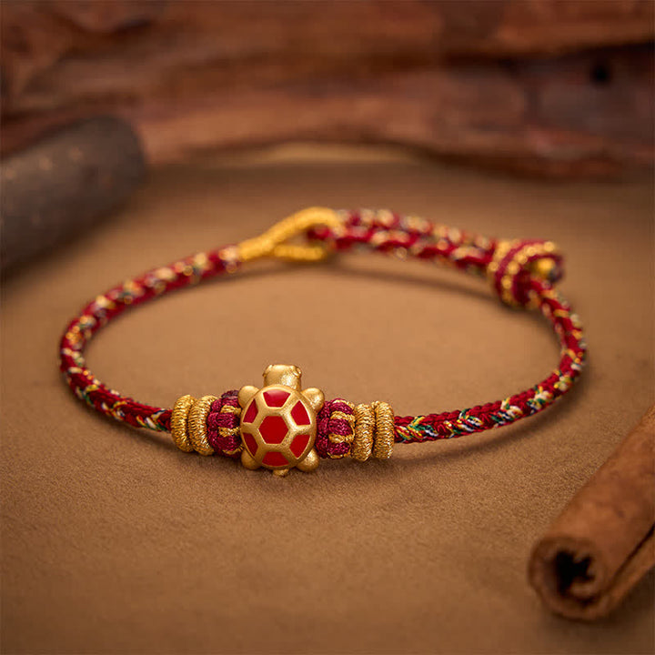 Buddha Stones Vijfkleurige handgeweven Armband ter bescherming van een schildpad, verstelbaar - image 15