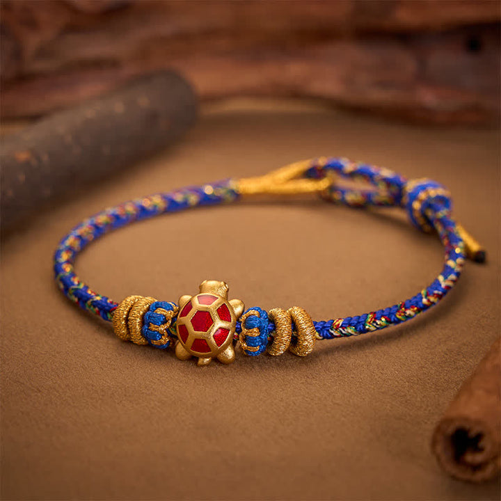 Buddha Stones Vijfkleurige handgeweven Armband ter bescherming van een schildpad, verstelbaar - image 10