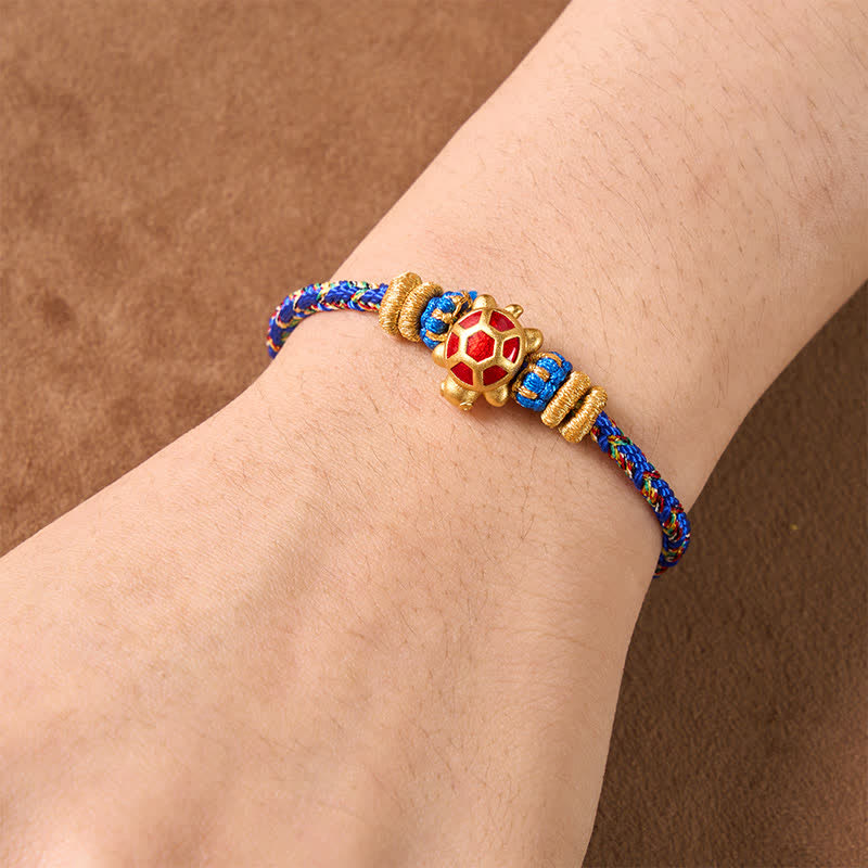 Buddha Stones Vijfkleurige handgeweven Armband ter bescherming van een schildpad, verstelbaar - image 12