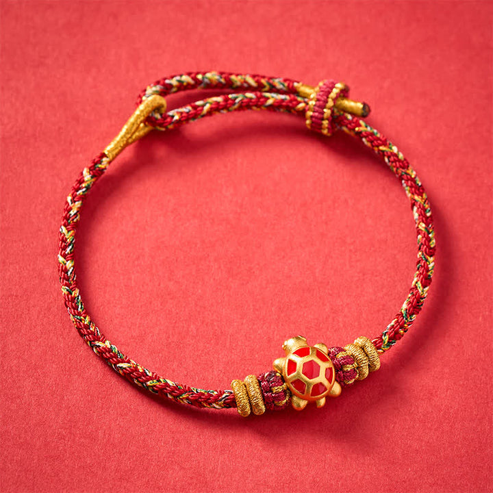 Buddha Stones Vijfkleurige handgeweven Armband ter bescherming van een schildpad, verstelbaar - image 18