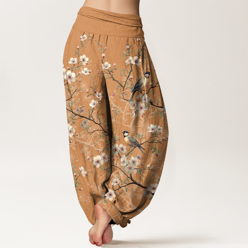 Buddha Stones Dames harembroek met elastische Taille en vogelbloesem- en takkenpatroon - image 6