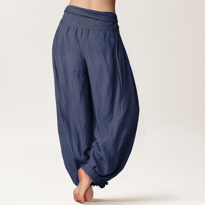 Buddha Stones Harembroek voor dames met elastische Taille en Zen Mandala-patroon van 100% Cotton - image 7