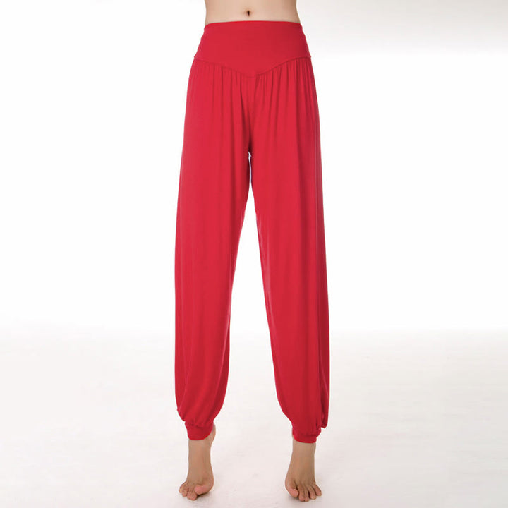 Buddha Stones Effen, losse modal yoga- en dansharembroek - Rood - US12, UK/AU16, EU44 (3XL) - image 25