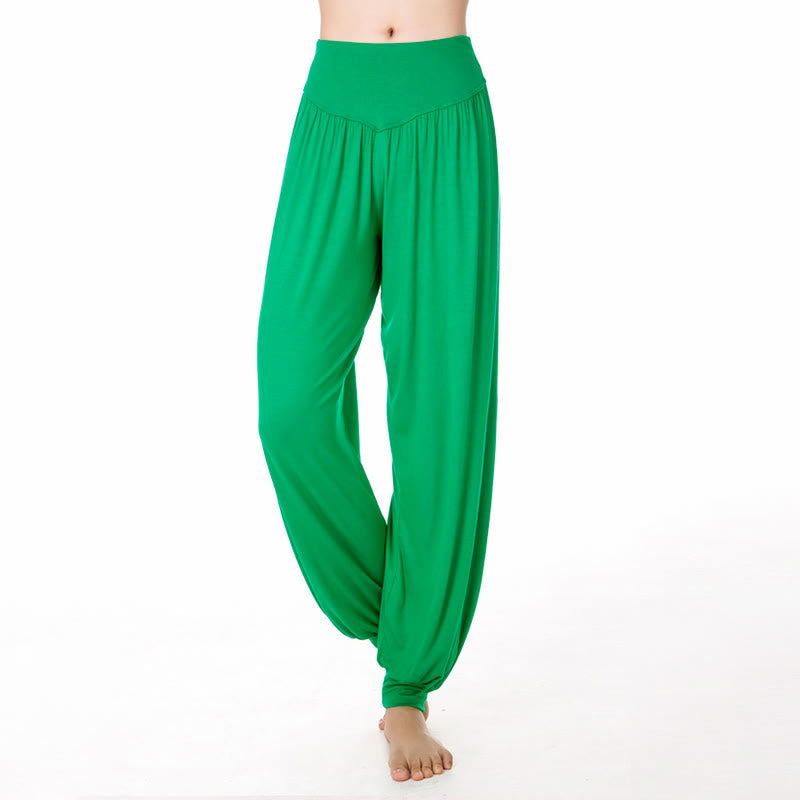 Buddha Stones Effen, losse modal yoga- en dansharembroek - Middelgroot Lentegroen - US12, UK/AU16, EU44 (3XL) - image 24