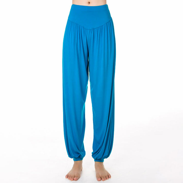 Buddha Stones Effen, losse modal yoga- en dansharembroek - Diep Hemelsblauw - US12, UK/AU16, EU44 (3XL) - image 18