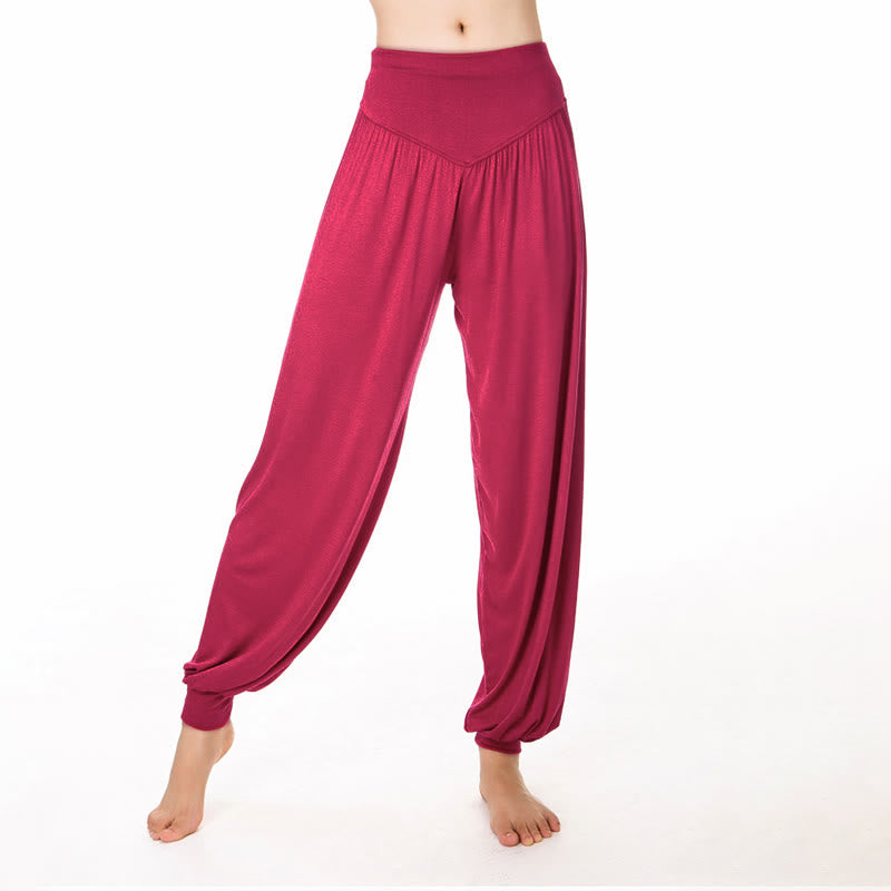 Buddha Stones Effen, losse modal yoga- en dansharembroek - Tomaat - US12, UK/AU16, EU44 (3XL) - image 21