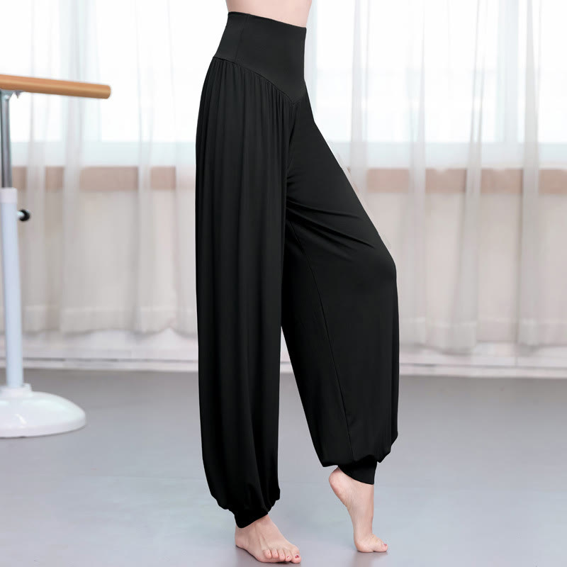 Buddha Stones Effen, losse modal yoga- en dansharembroek - Zwart - US12, UK/AU16, EU44 (3XL) - image 0