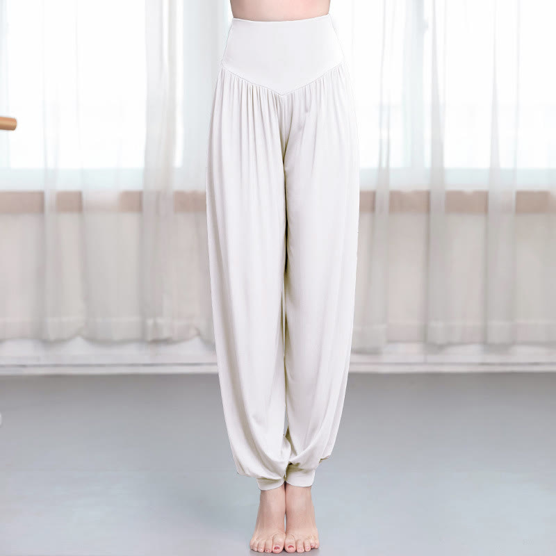 Buddha Stones Effen, losse modal yoga- en dansharembroek - Wit - US12, UK/AU16, EU44 (3XL) - image 16