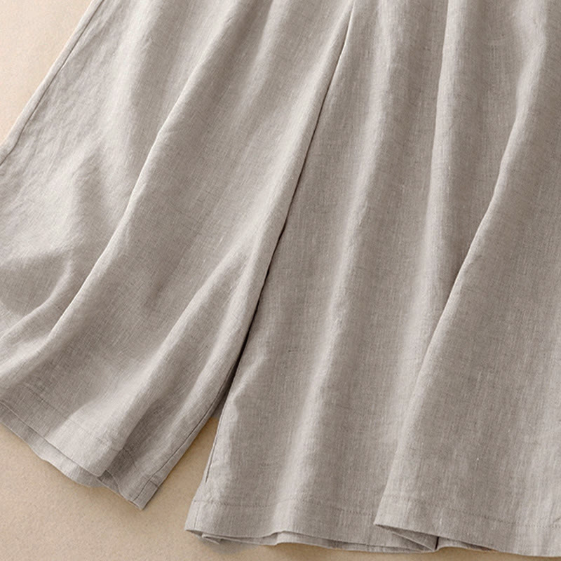 Buddha Stones Zomerse dames capri broek met elastische Taille , Cropped en wijde pijpen, met Zakken. - image 21