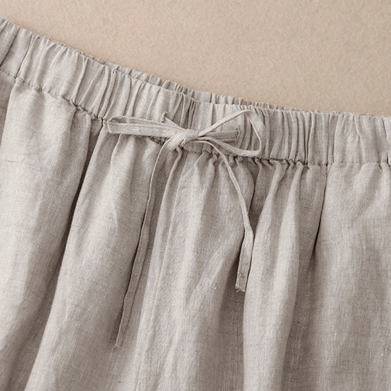 Buddha Stones Zomerse dames capri broek met elastische Taille , Cropped en wijde pijpen, met Zakken. - image 18