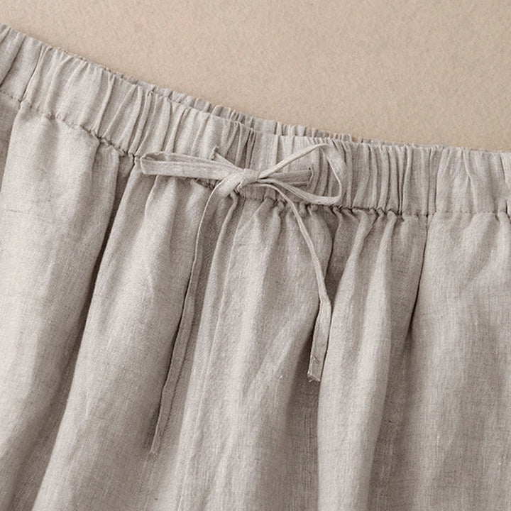 Buddha Stones Zomerse dames capri broek met elastische Taille , Cropped en wijde pijpen, met Zakken. - image 18