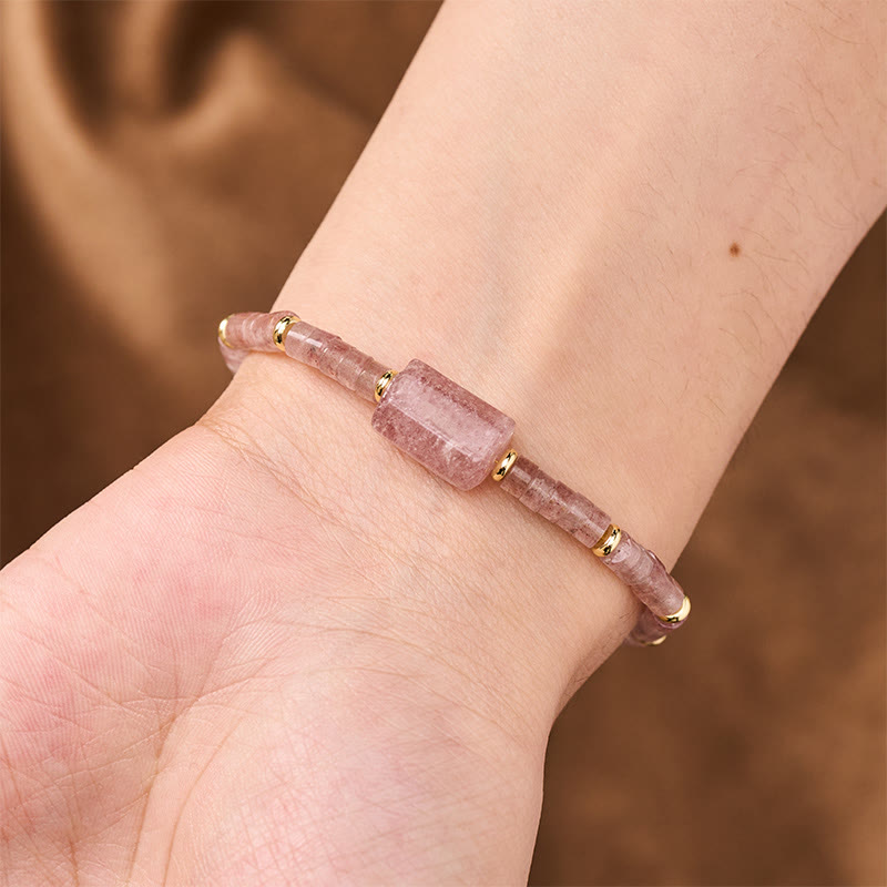Buddha Stones Amethist Amazoniet Aardbeikwarts Sodaliet Waarheid Gefacetteerde Cilinder Armband - image 10