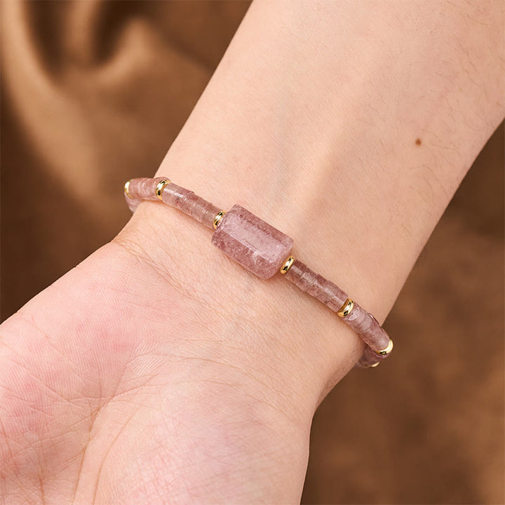 Buddha Stones Amethist Amazoniet Aardbeikwarts Sodaliet Waarheid Gefacetteerde Cilinder Armband - image 10