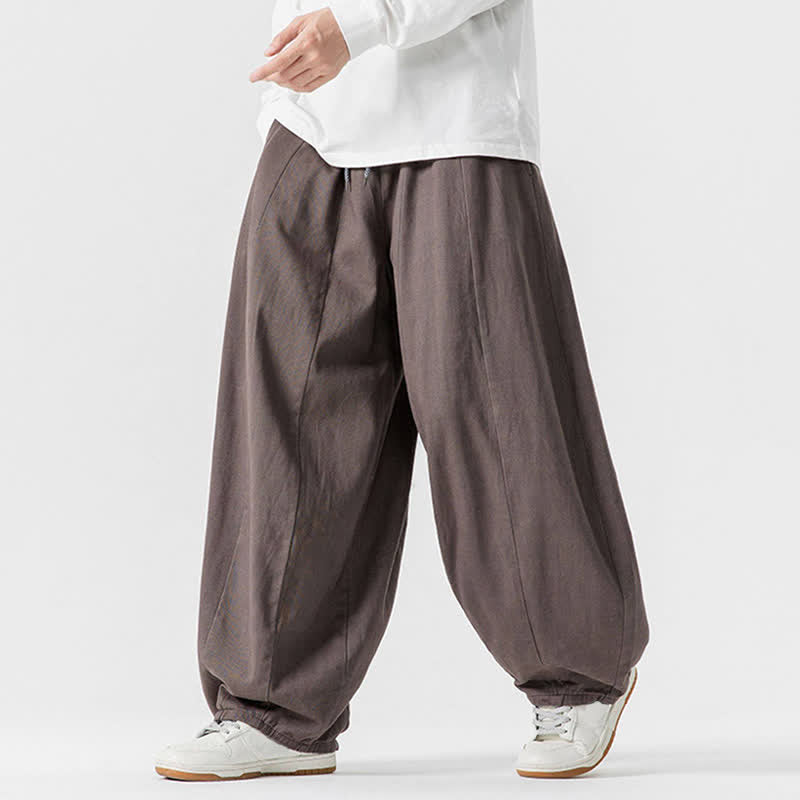 Buddha Stones Casual, eenvoudige, effen katoenen Lang broek met Zakken en zakken voor de herfst. - image 1