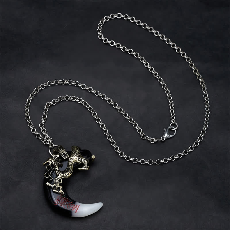 Buddha Stones Drakenkracht Halvemaan Hanger Ketting - image 9