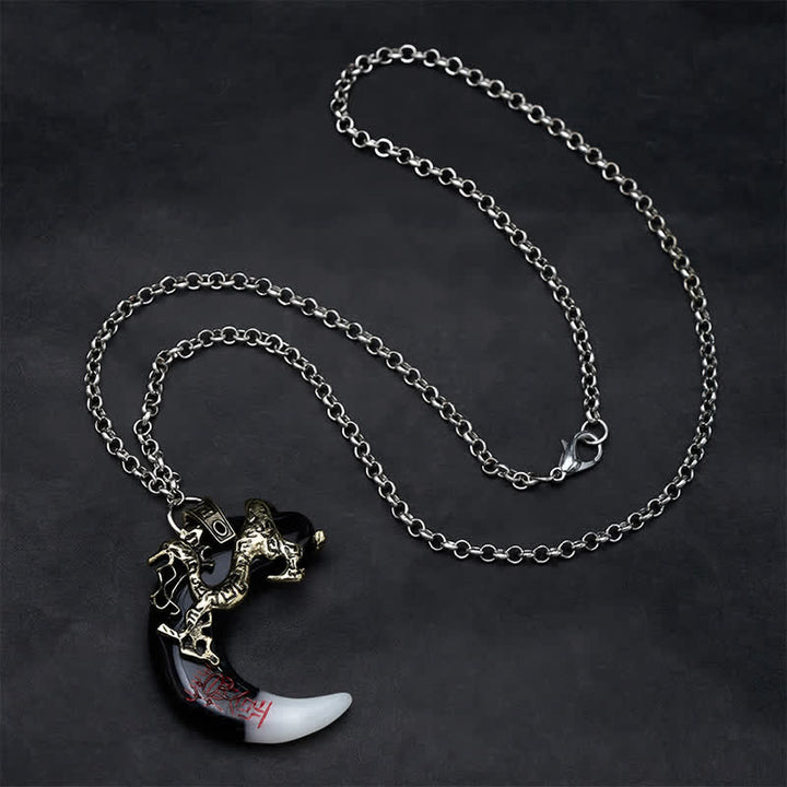 Buddha Stones Drakenkracht Halvemaan Hanger Ketting - image 9