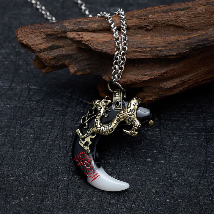 Buddha Stones Drakenkracht Halvemaan Hanger Ketting - image 11