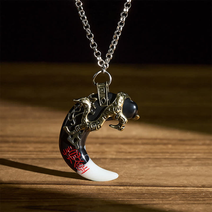 Buddha Stones Drakenkracht Halvemaan Hanger Ketting - image 15