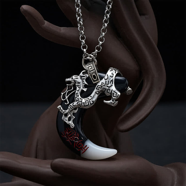 Buddha Stones Drakenkracht Halvemaan Hanger Ketting - image 4
