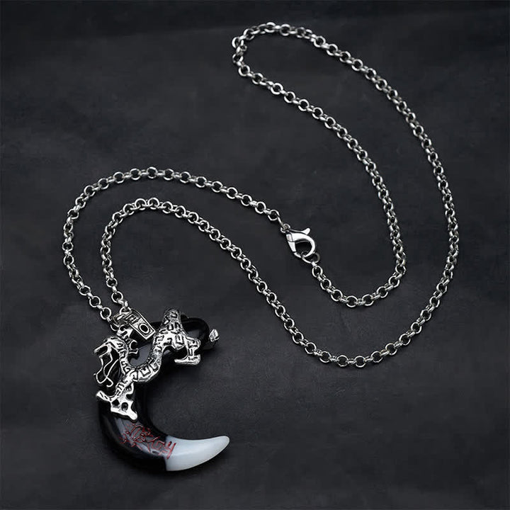 Buddha Stones Drakenkracht Halvemaan Hanger Ketting - image 1
