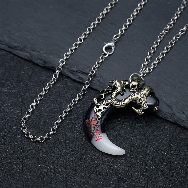 Buddha Stones Drakenkracht Halvemaan Hanger Ketting - image 10