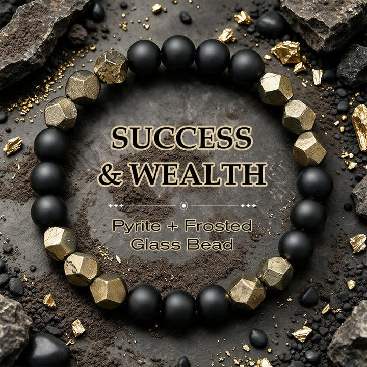 Buddha Stones Pyriet Wealth gefacetteerde kralen vintage Armband - Pyriet (Polsomtrek: 5,9-6,3 inch / 15-16 cm) - image 0