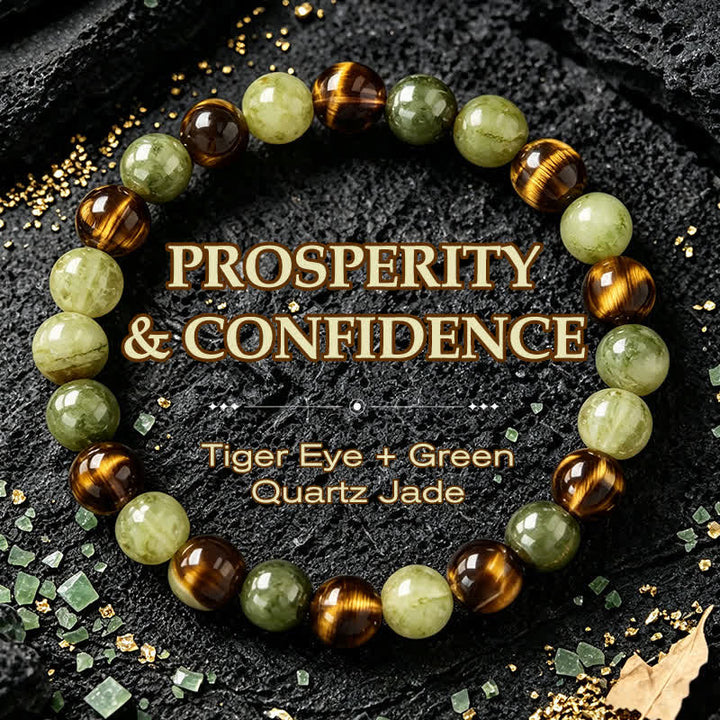 Buddha Stones Ronde Armband van tijgeroogjade voor extra kracht - Tijgeroog (Bescherming ♥ Moed) - image 0