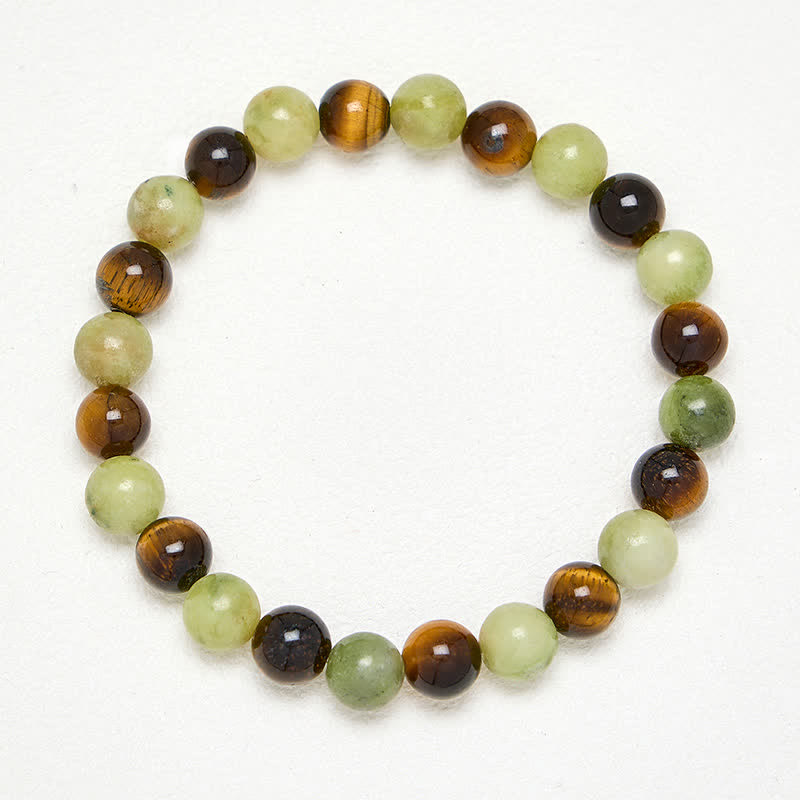 Buddha Stones Ronde Armband van tijgeroogjade voor extra kracht - image 3
