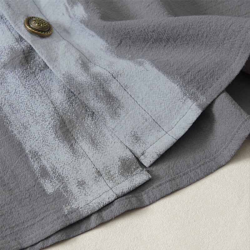 Buddha Stones Zomerse casual boho tie-dye Overhemden met Korte mouw mouwen in effen kleur - image 22