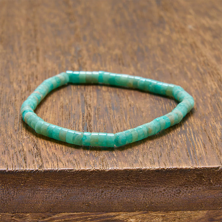 Buddha Stones Lapis Lazuli Truth Rechtgesneden Platte Armband - Amazoniet (Polsomtrek: 15-16 cm) - image 7