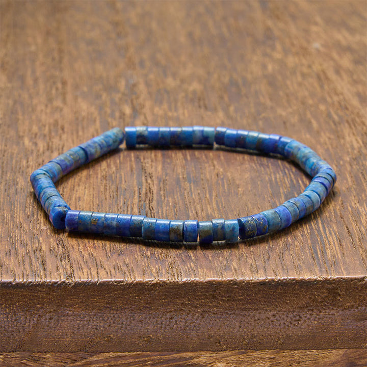 Buddha Stones Lapis Lazuli Truth Rechtgesneden Platte Armband - Lapis lazuli (Polsomtrek: 5,9–6,3 inch / 15-16 cm) - image 1