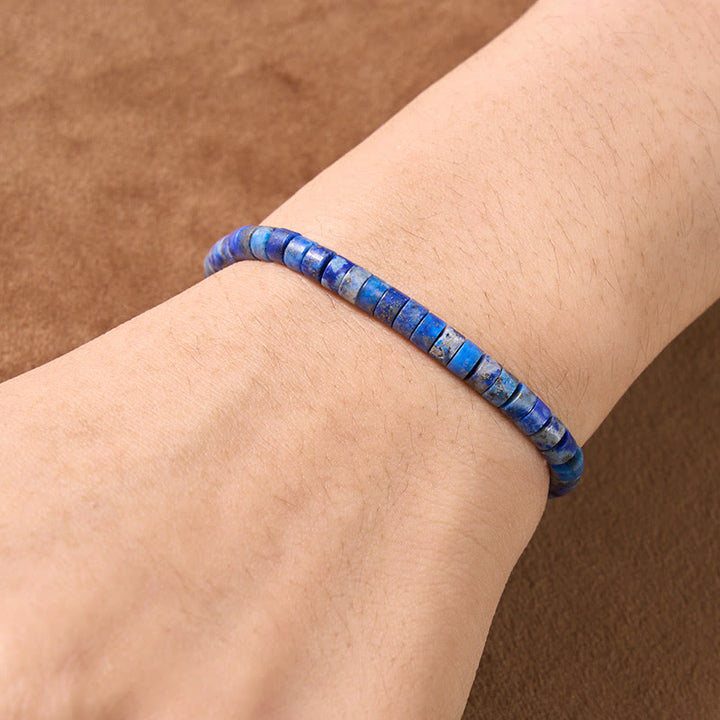 Buddha Stones Lapis Lazuli Truth Rechtgesneden Platte Armband - image 2