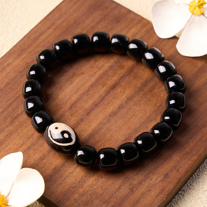 Buddha Stones Armband met Yin Yang-kralen van zwarte onyx - image 3