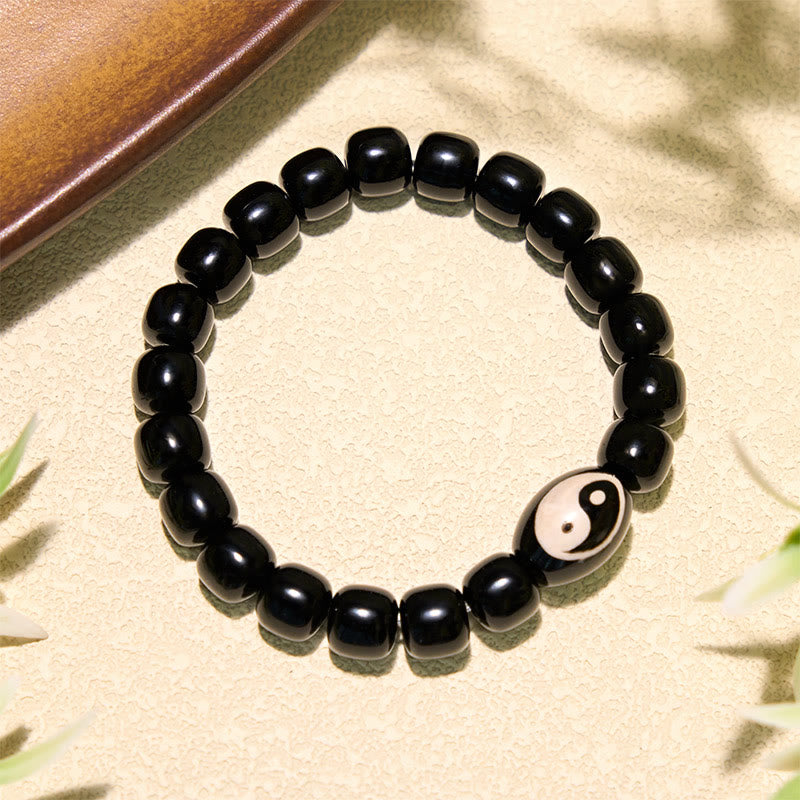 Buddha Stones Armband met Yin Yang-kralen van zwarte onyx - image 1