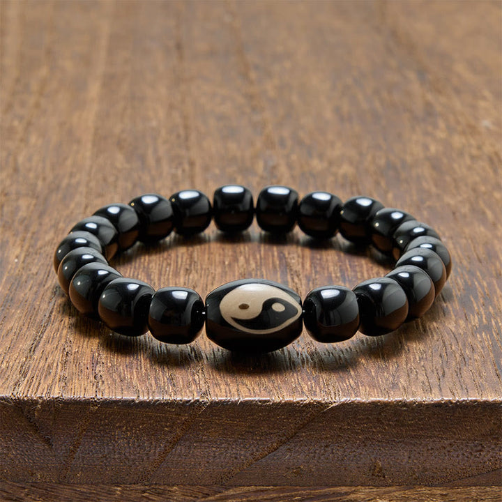 Buddha Stones Armband met Yin Yang-kralen van zwarte onyx - image 2