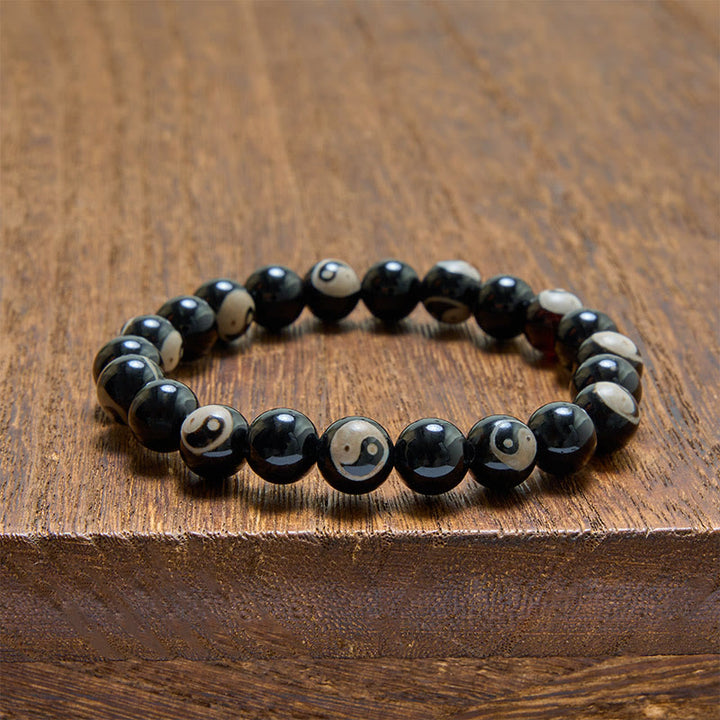 Buddha Stones Armband met Yin Yang-kralen van zwarte onyx - image 3