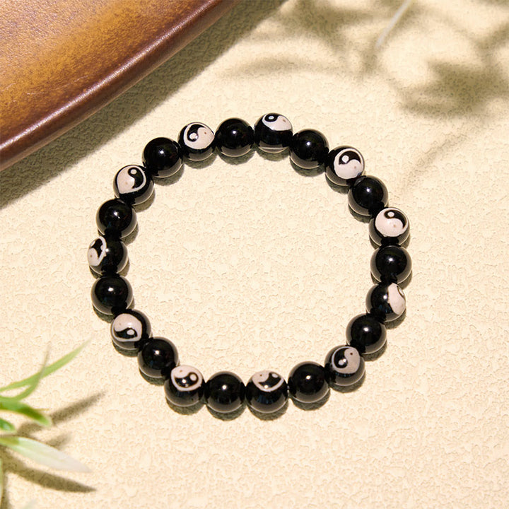 Buddha Stones Armband met Yin Yang-kralen van zwarte onyx - image 2